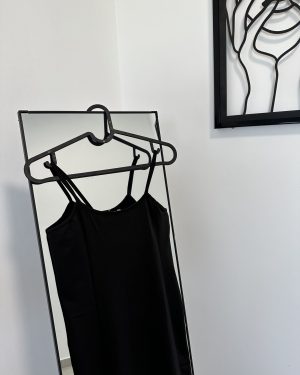 קומבינזון שמלת בסיס מחטבת שחור