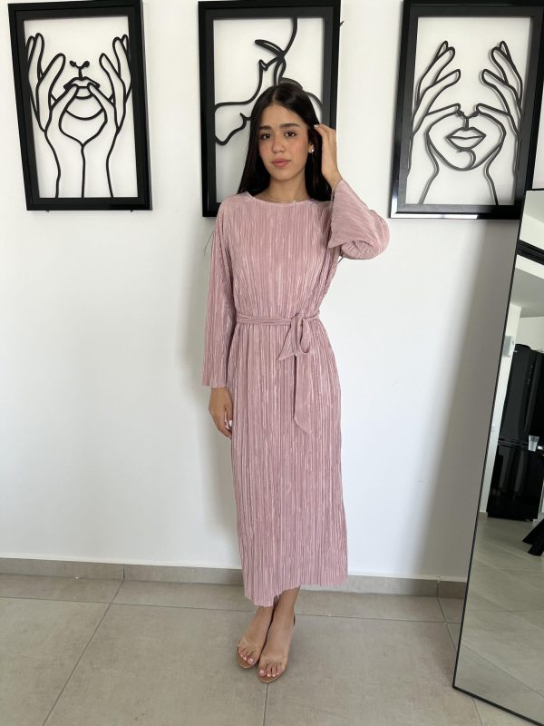 ⁦שמלת פליסה ויולה ורוד⁩ – תמונה ⁦3⁩