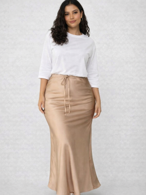 חצאית מורגן שמפניה