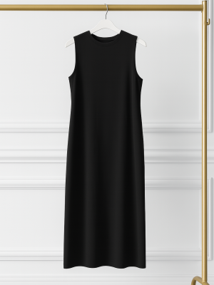 שמלת בסיס ללא שרוולים שחורה