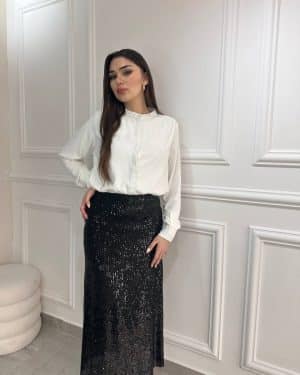 חצאית פייטים שחורה מרטין