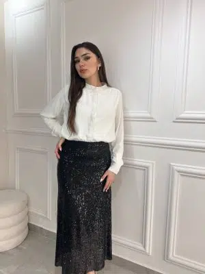 חצאית פייטים שחורה מרטין