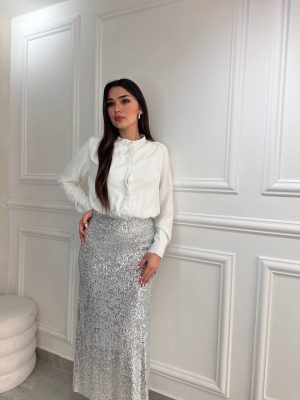 חצאית פייטים כסף מרטין