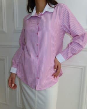 חולצה מכופתרת ורודה