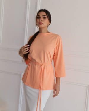 חולצת אוברסייז קשירה אפרסק