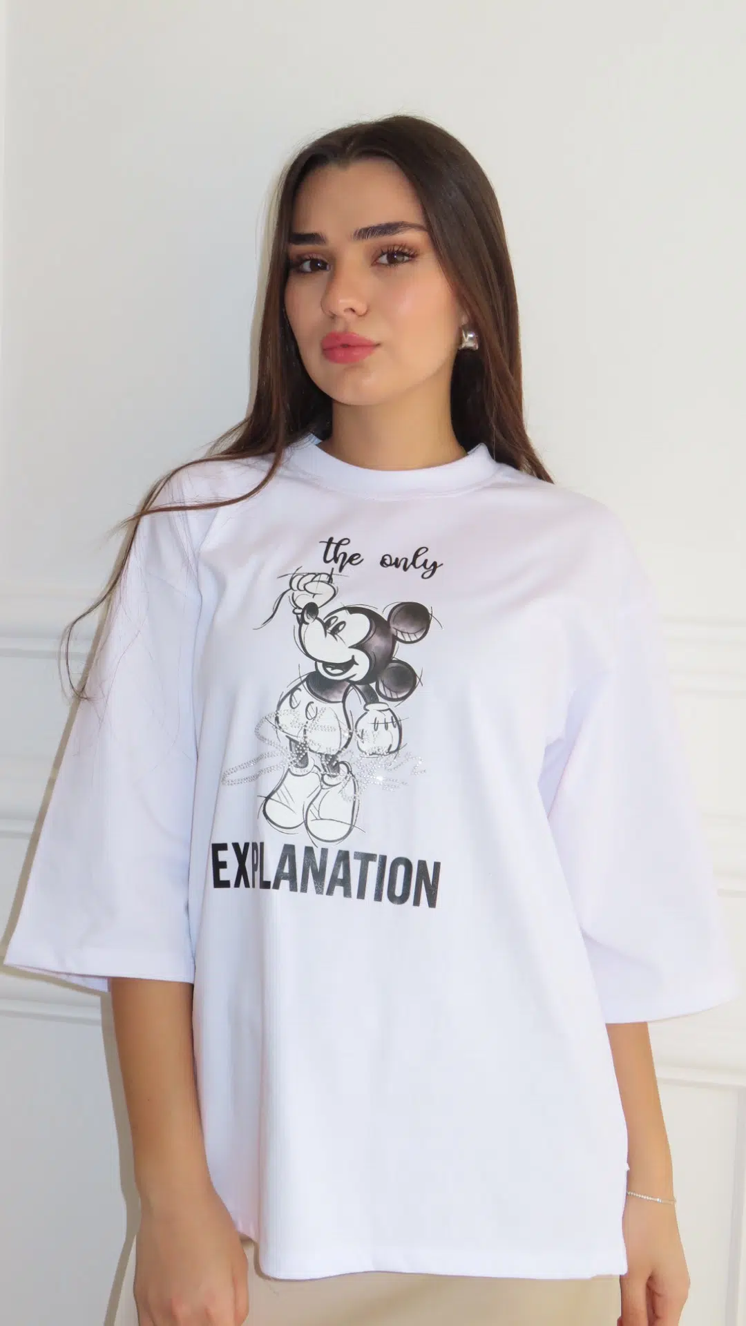 חולצת מיקי לבנה