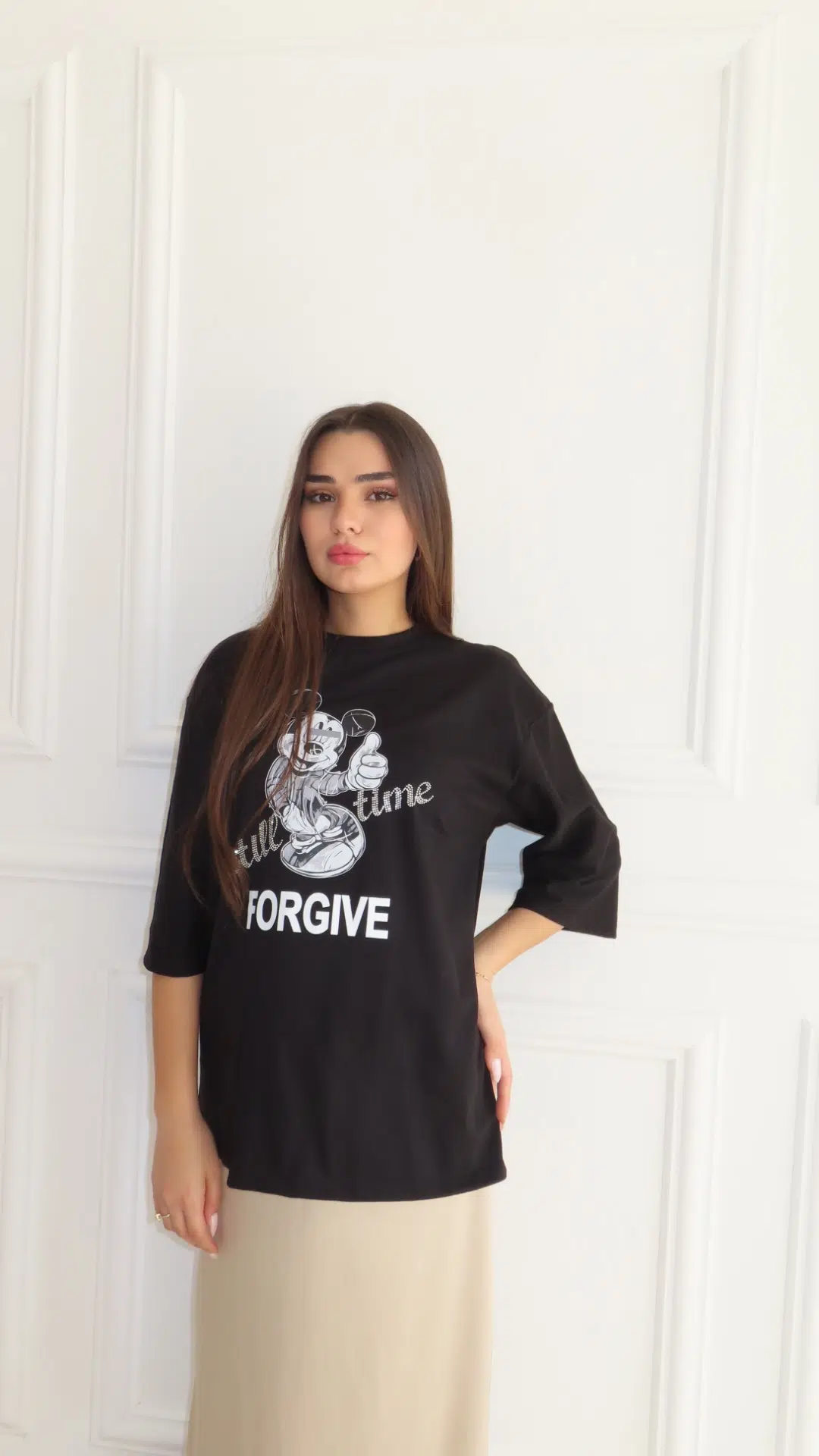 חולצת מיקי שחורה