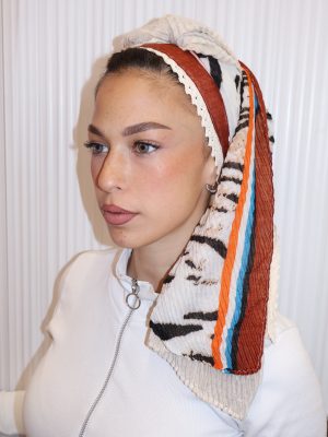 מטפחת סהרה סיומת חומה