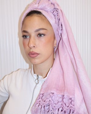 מטפחת פלג ורוד פסטל