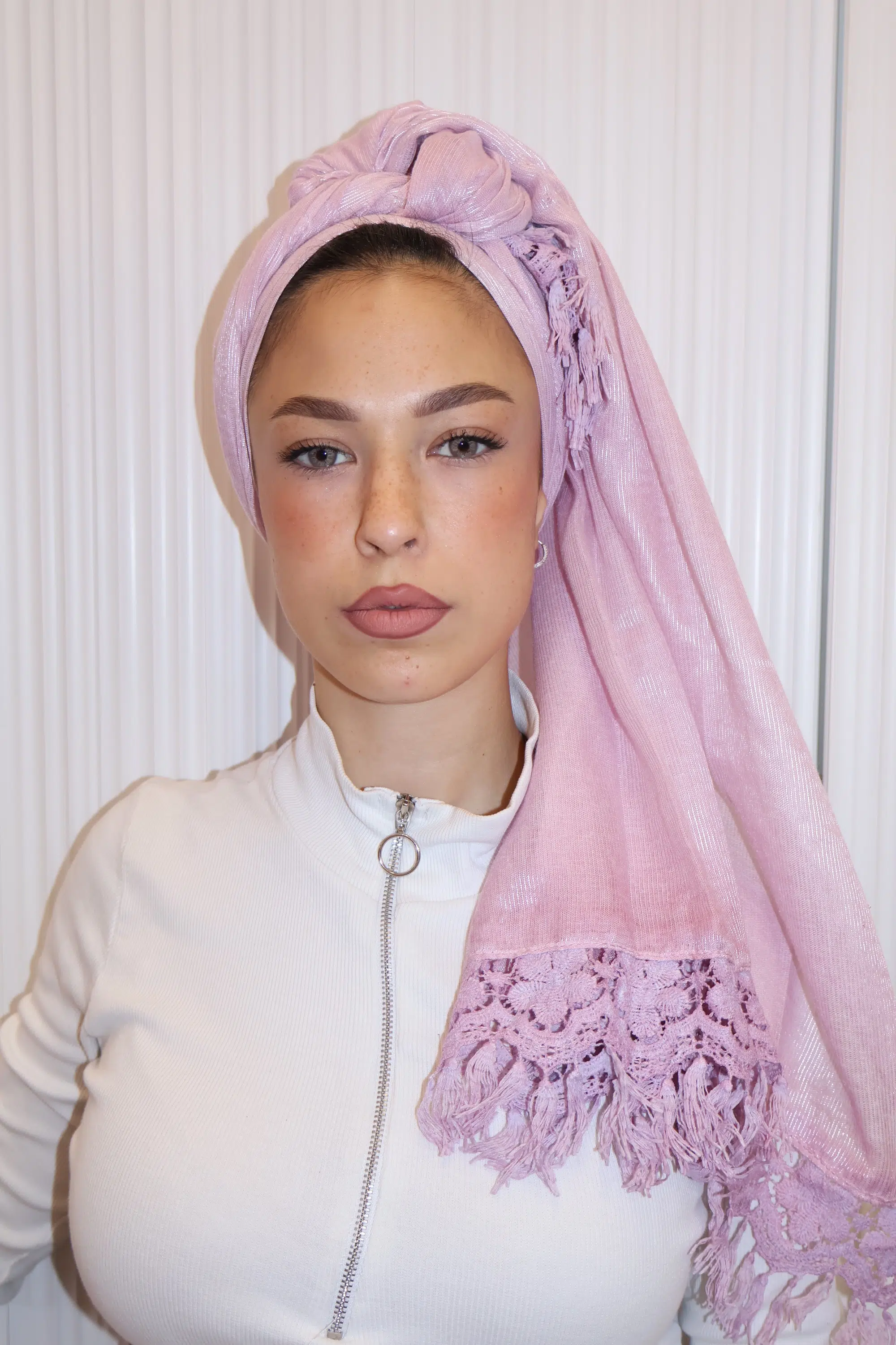 מטפחת פלג ורוד פסטל – תמונה 2