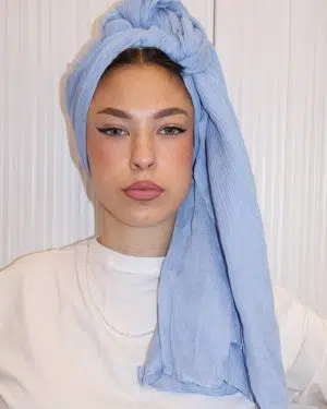 מטפחת שילוב וופל תכלת