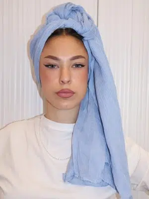 מטפחת שילוב וופל תכלת