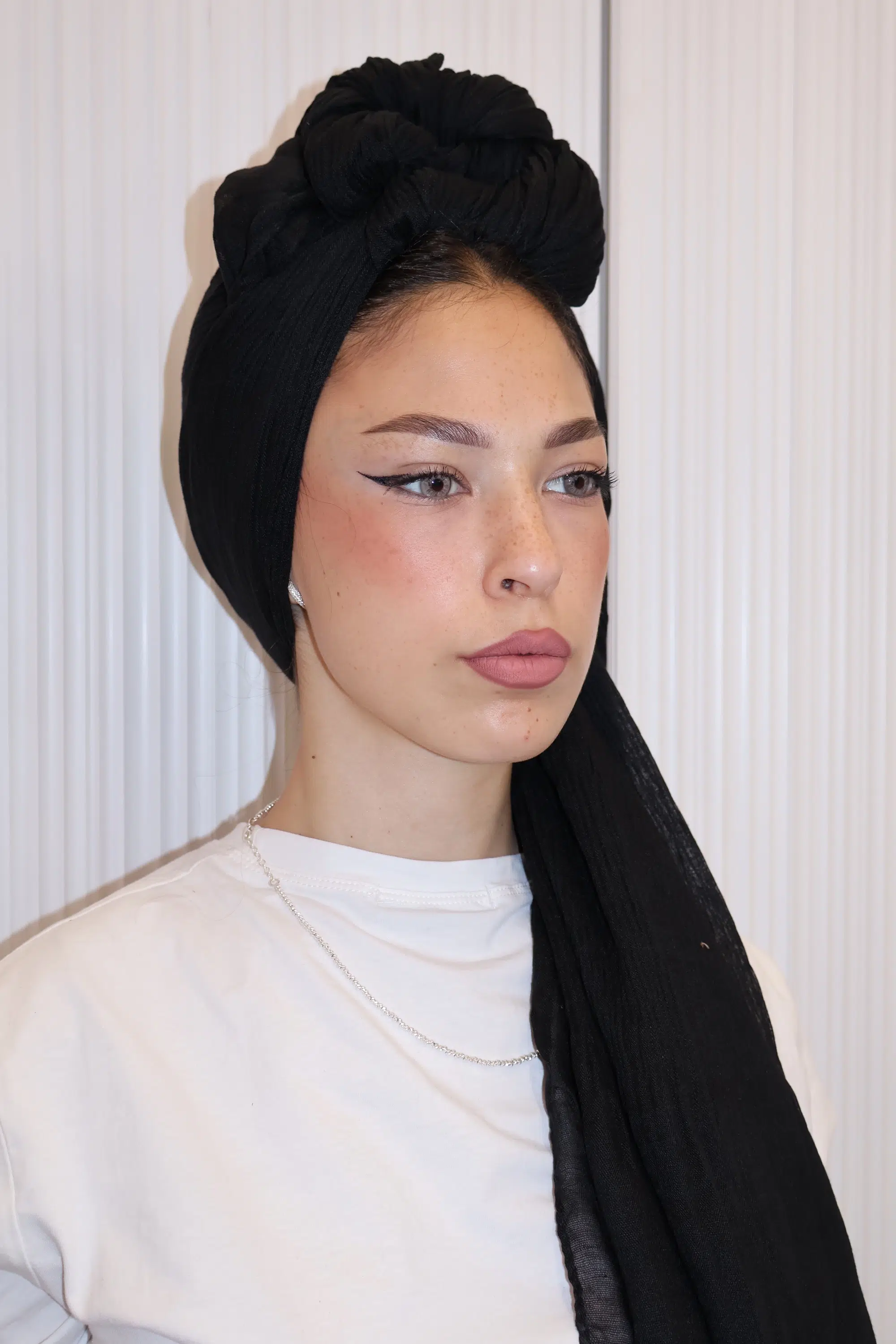 מטפחת שילוב וופל שחורה