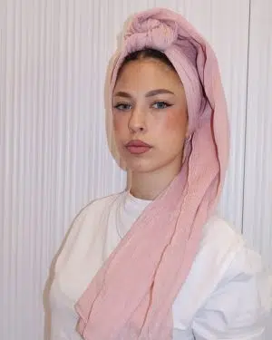 מטפחת שילוב וופל ורודה