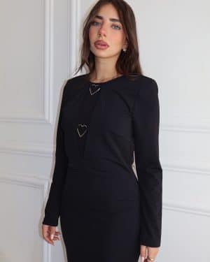 שמלת לבבות שחורה