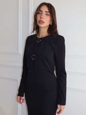 שמלת לבבות שחורה