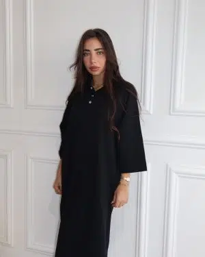 שמלת צווארון דניאלה שחורה