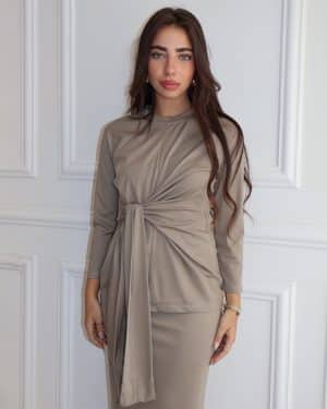 חליפת קשירה ירוק זית