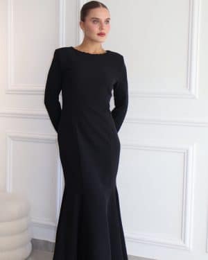 שמלת מקסי כפתורים בגב