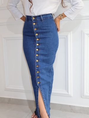 חצאית גינס כפתורים