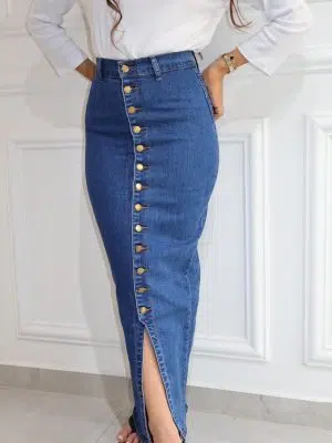 חצאית גינס כפתורים