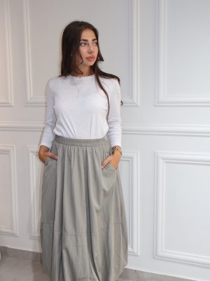 חצאית בלון אפור עכבר