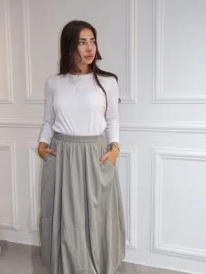 חצאית בלון אפור עכבר