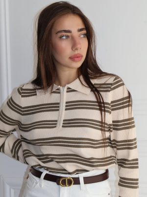 סריג פסים זית