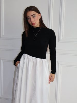 שמלת שילוב בלון לבן