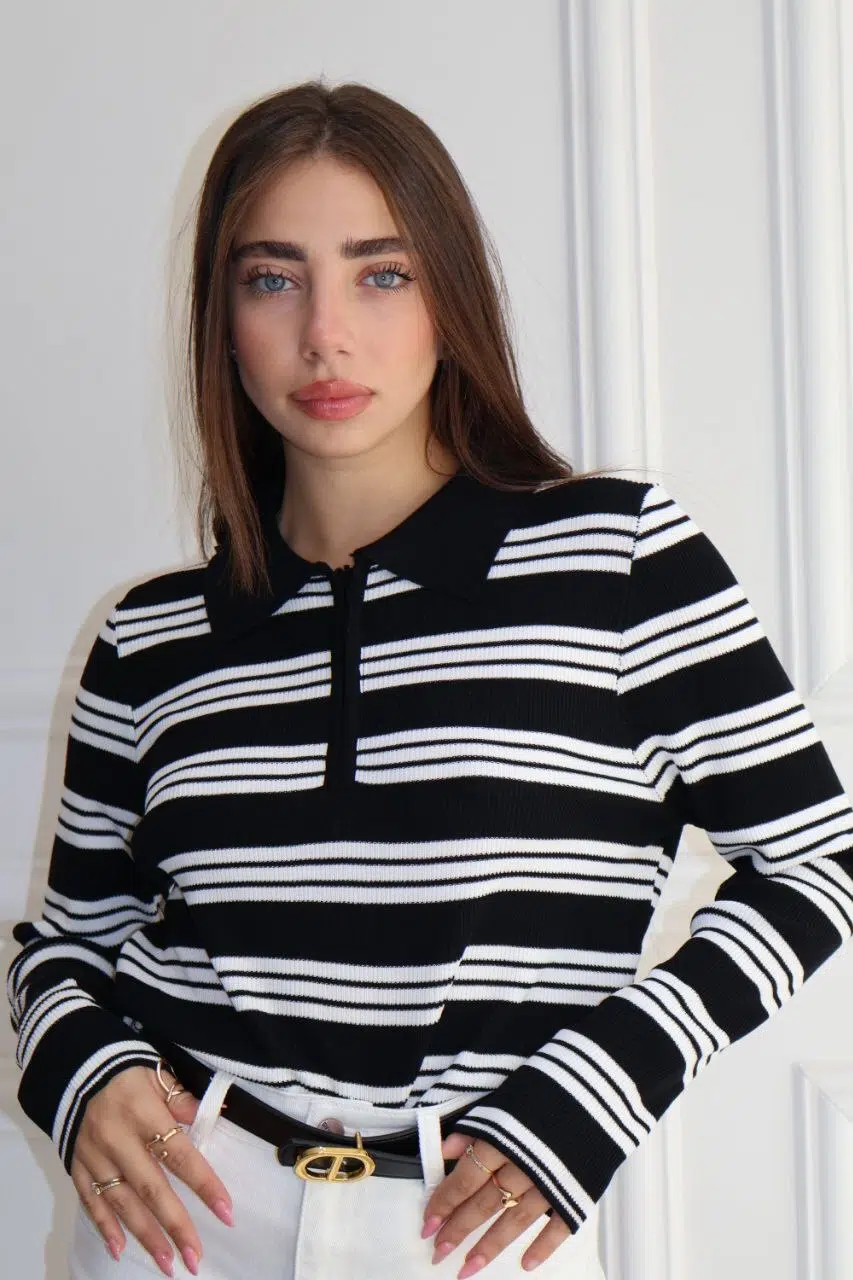 סריג פסים שחור