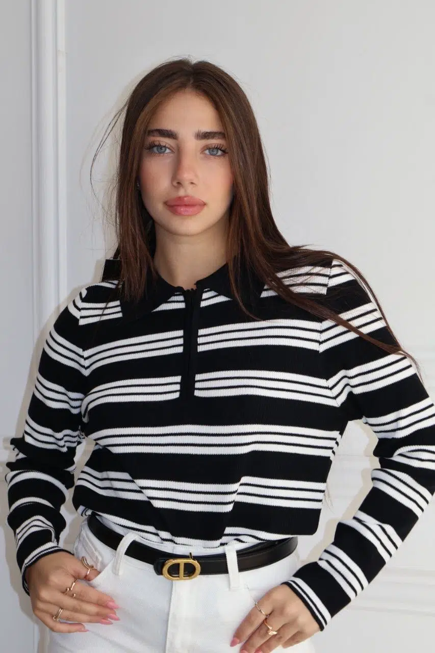 סריג פסים שחור – תמונה 3