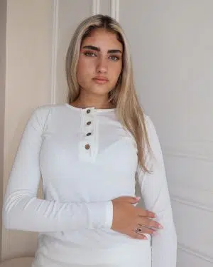 חולצת ריב כפתורים לבנה