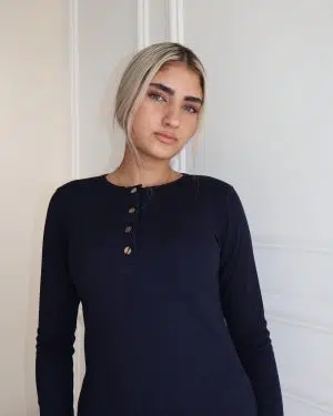 חולצת ריב כפתורים כחולה