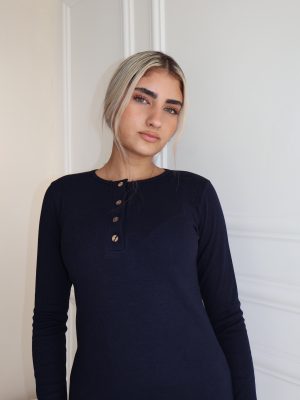 חולצת ריב כפתורים כחולה