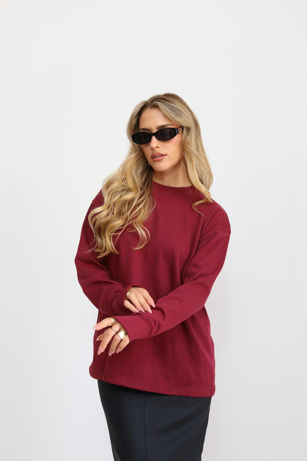 חולצת פסים אוברסייז כפפה – תמונה 4