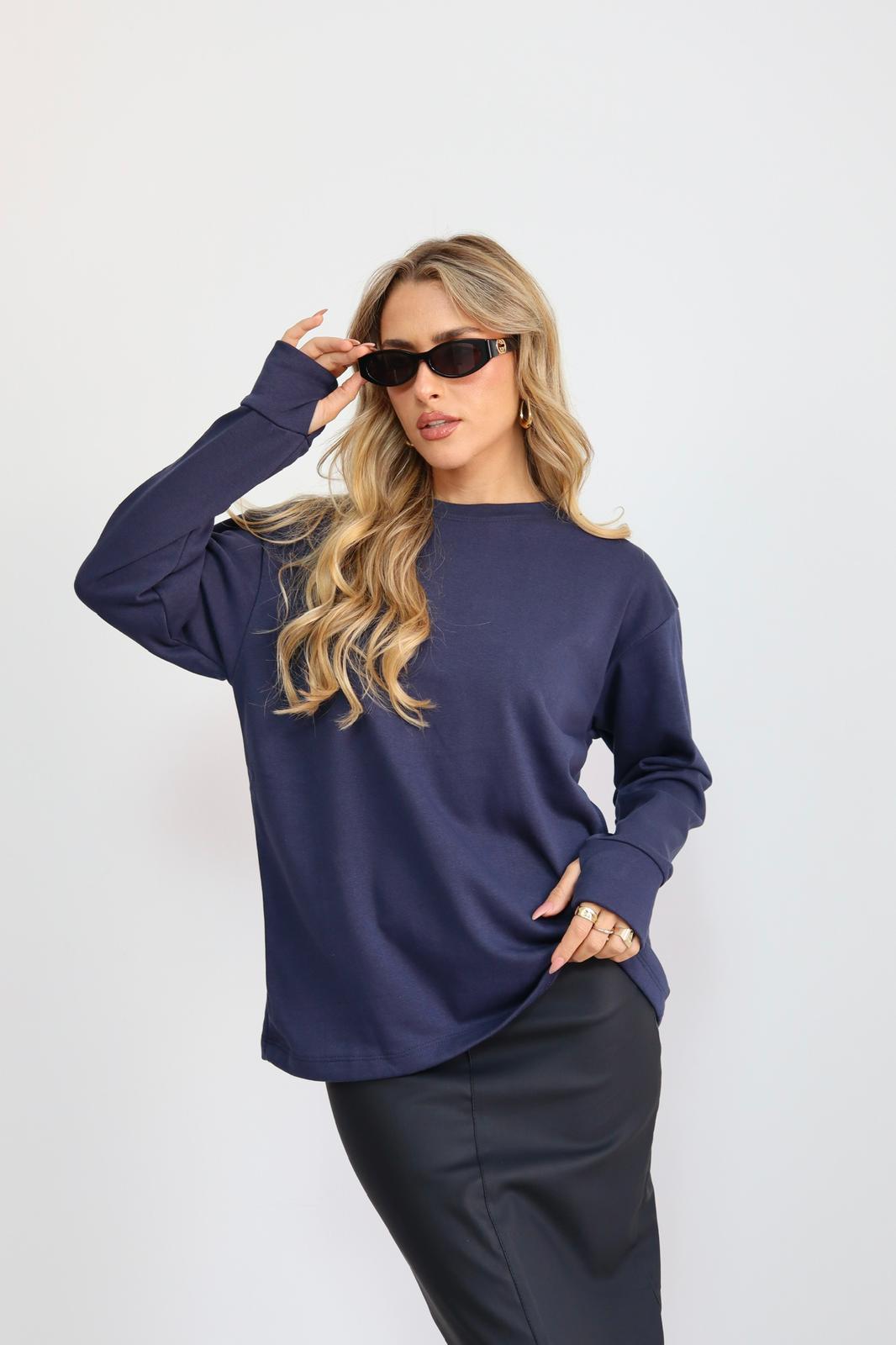 חולצת פסים אוברסייז כפפה – תמונה 5