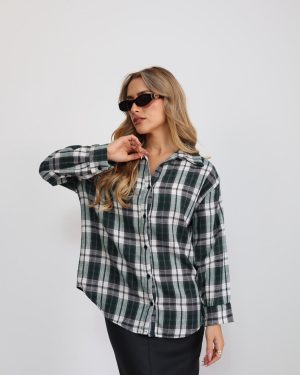 חולצה משבצות מכופתרת