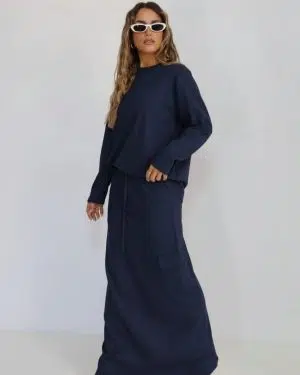 חליפת גירסי דגמח כחול נייבי