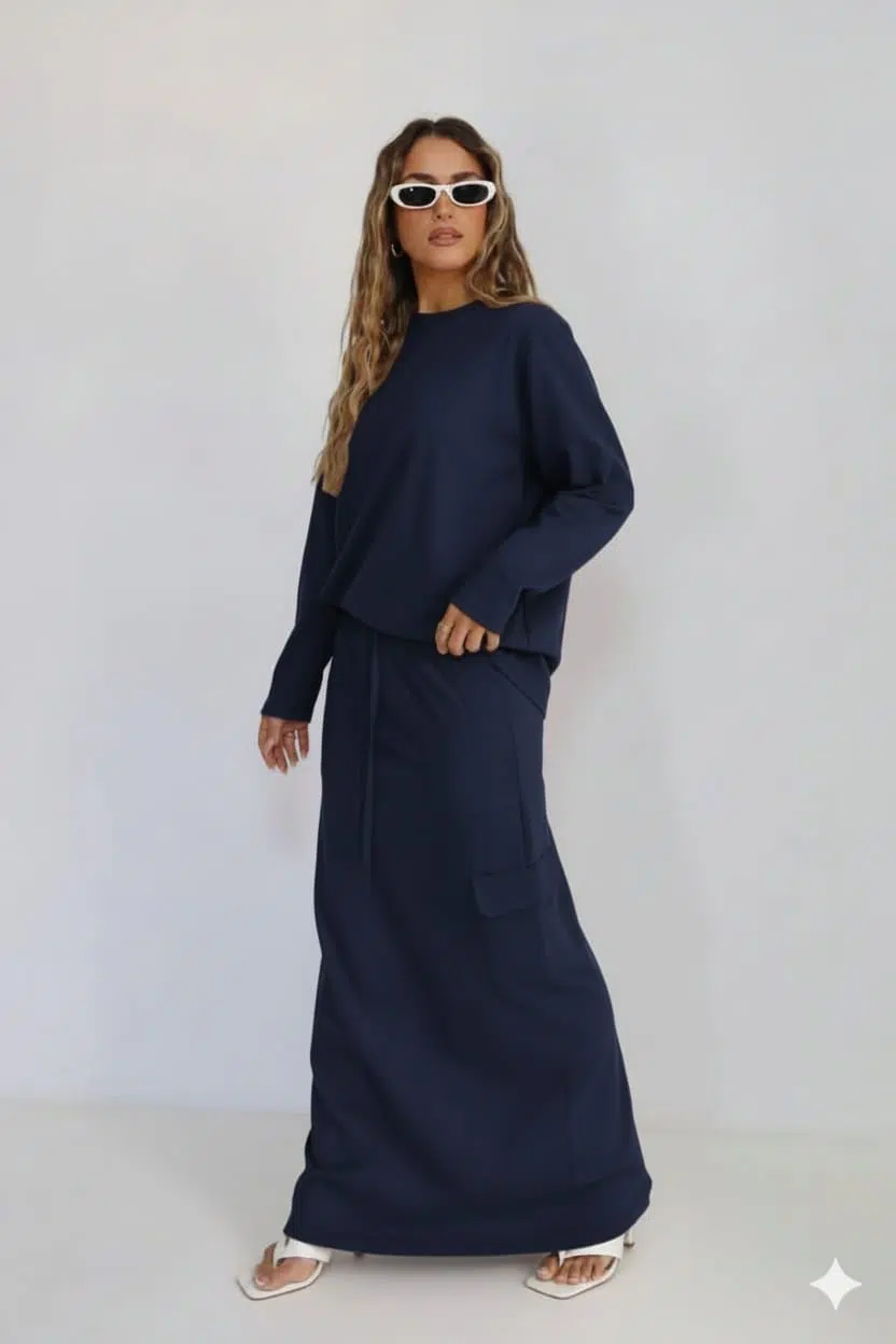 חליפת גירסי דגמח כחול נייבי