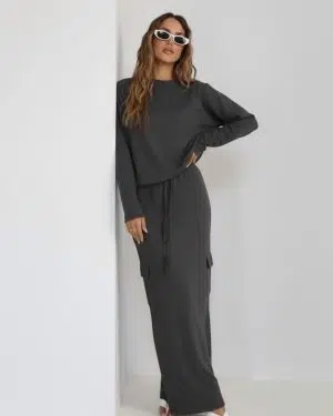 חליפת גירסי דגמח אפור כהה