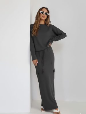 חליפת גירסי דגמח אפור כהה