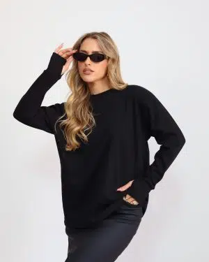 חולצת כפפה פרנשטרי שחורה