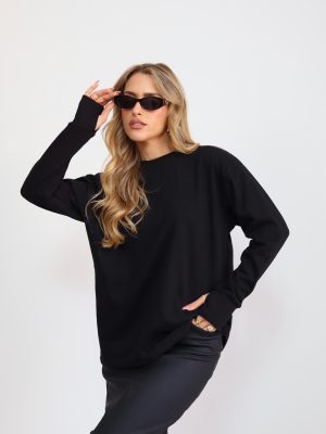 חולצת כפפה פרנשטרי שחורה