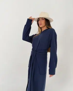 שמלת קשירה כחולה