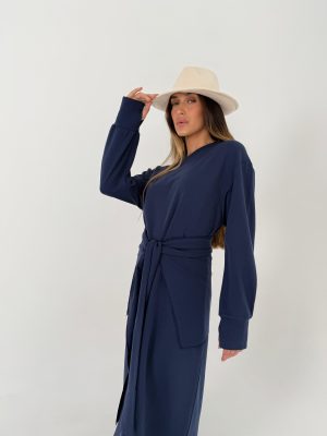 שמלת קשירה כחולה