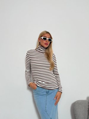 סריג פסים חום