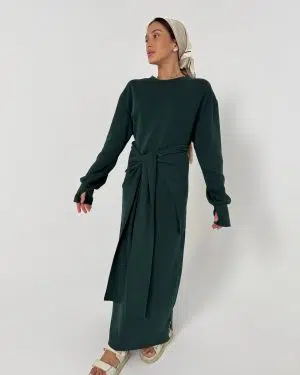 שמלת קשירה ירוקה