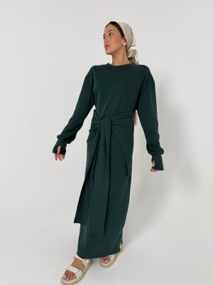 שמלת קשירה ירוקה