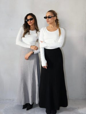 חצאית מקסי סריג שחורה