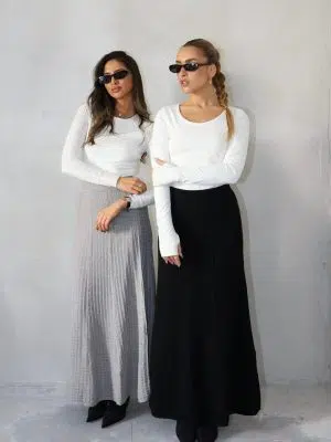 חצאית מקסי סריג שחורה